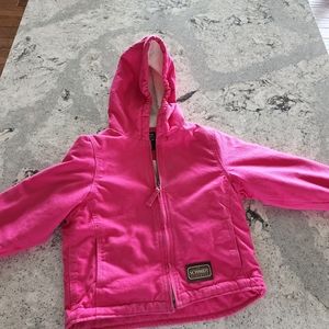 Schmidt fleece lined pink hooded little girls jacket size 4T